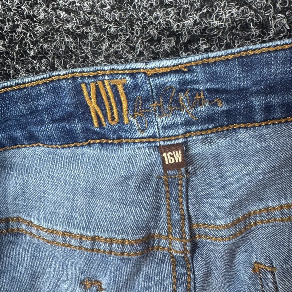 KUT from the Kloth Womens 16W Medium Wash Straight Leg Stretch Denim Jeans Blue - Picture 3 of 7